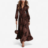Hélène™ Vestido largo de manga larga con cremallera para el otoño