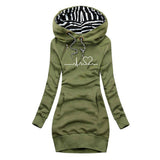 Cristina™ - Vestido de punto con estampado de latidos del corazón