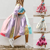Levoire | Vestido elegante con estampado floral paisley y mangas tres cuartos