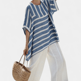 Constança | Conjunto de lino azul del mar