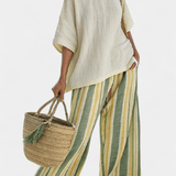 Olivia | Conjunto de Bambú y Lino en Verde Oliva