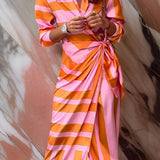 Christiana | Vestido de trespasse con estampado