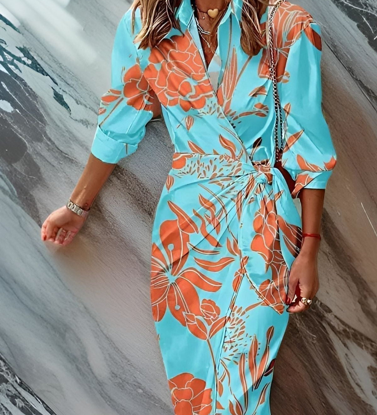 Christiana | Vestido de trespasse con estampado