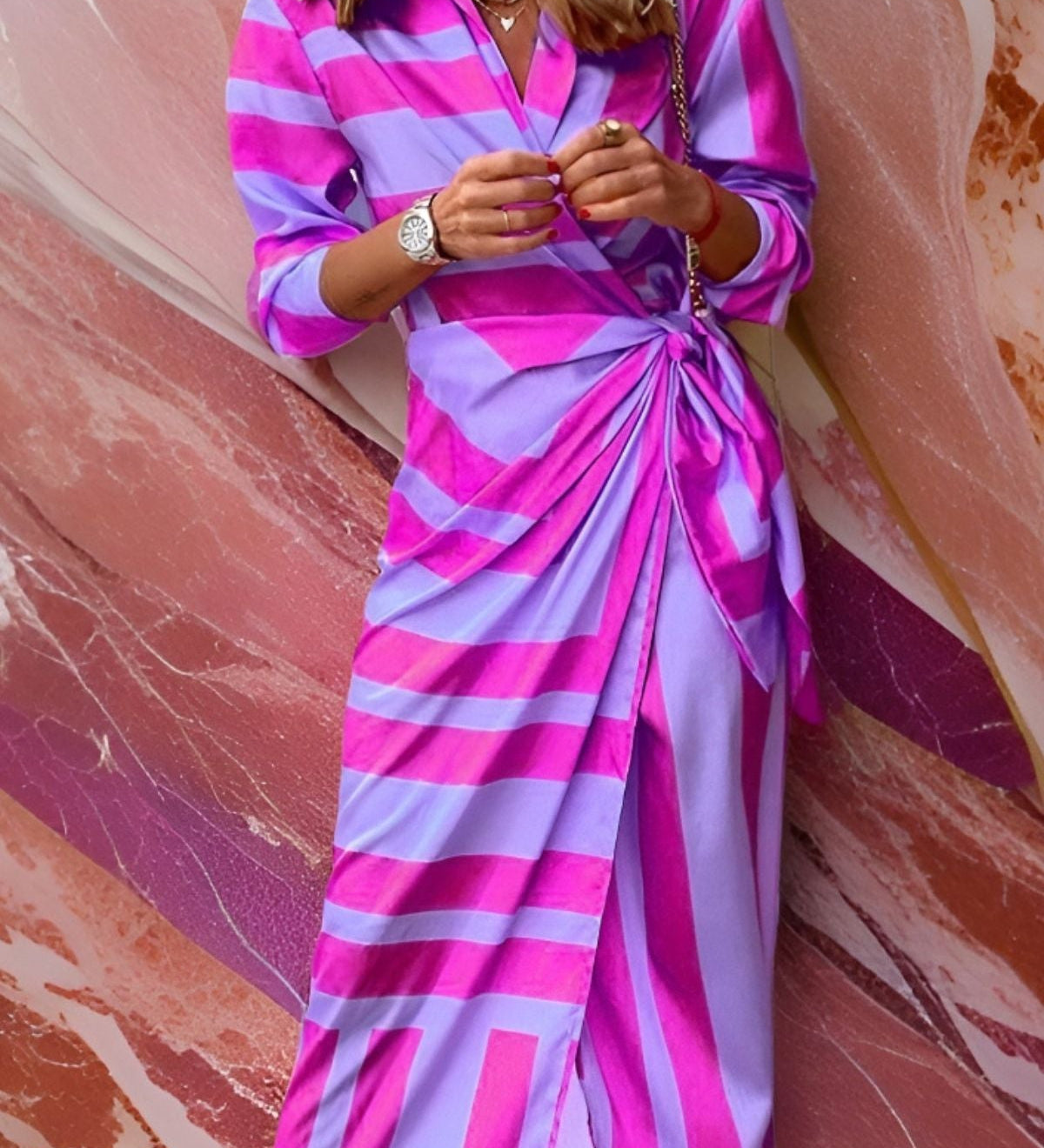 Christiana | Vestido de trespasse con estampado