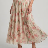 Aurelle | Vestido midi con patrón floral y escote halter