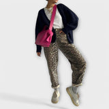 Chandra | Pantalones vaqueros de estilo vintage con estampado de leopardo