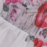 Lila | Vestido Mini Boho de Chifón con Flores y Volantes Off Shoulder para Mujeres