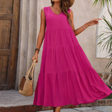 Florencia | Vestido de verano maxi sin mangas y en capas para mujer