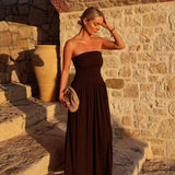Isabella | Vestido de verano largo sin mangas y con volantes para mujer
