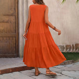 Florencia | Vestido de verano maxi sin mangas y en capas para mujer