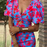 Sophia | Vestido midi de verano con mangas abullonadas para mujer - Pruebas