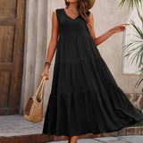 Florencia | Vestido de verano maxi sin mangas y en capas para mujer