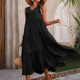 Florencia | Vestido de verano maxi sin mangas y en capas para mujer