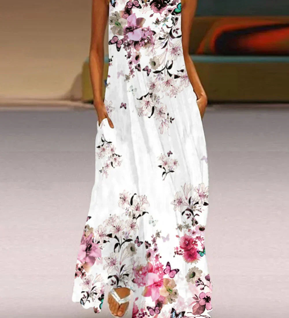 Aurelia™ Vestido de corte en A con diseño floral de mariposas