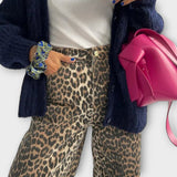 Chandra | Pantalones vaqueros de estilo vintage con estampado de leopardo