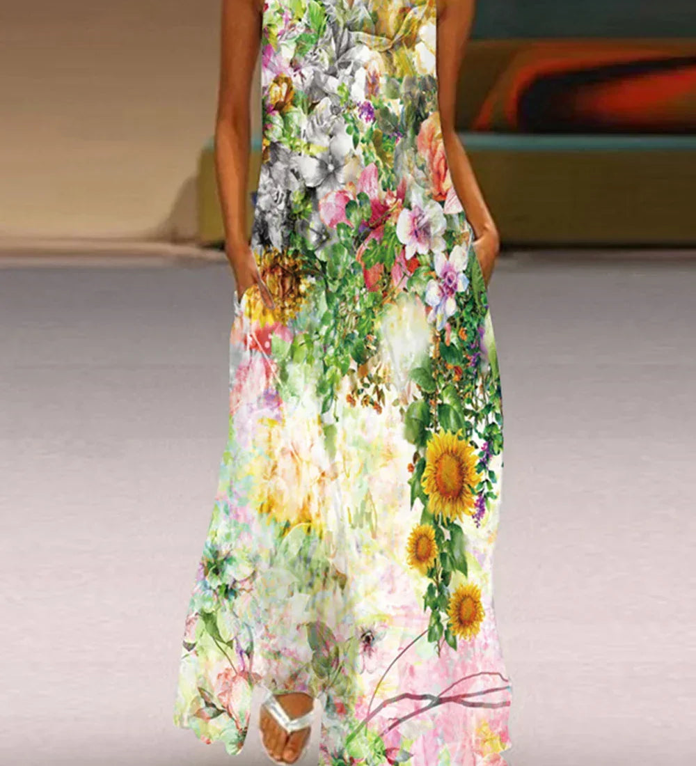 Aurelia™ Vestido de corte en A con diseño floral de mariposas