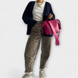 Chandra | Pantalones vaqueros de estilo vintage con estampado de leopardo