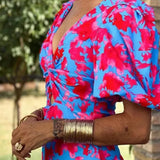 Sophia | Vestido midi de verano con mangas abullonadas para mujer - Pruebas