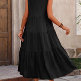 Florencia | Vestido maxi de verano sin mangas y con volantes para mujer