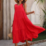 Florencia | Vestido de verano maxi sin mangas y en capas para mujer