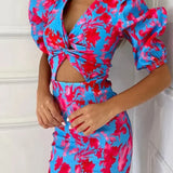Sophia | Vestido midi de verano con mangas abullonadas para mujer - Pruebas