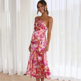 Saar - Vestido exquisito de hombros descubiertos con estampado floral