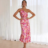 Saar - Vestido exquisito de hombros descubiertos con estampado floral