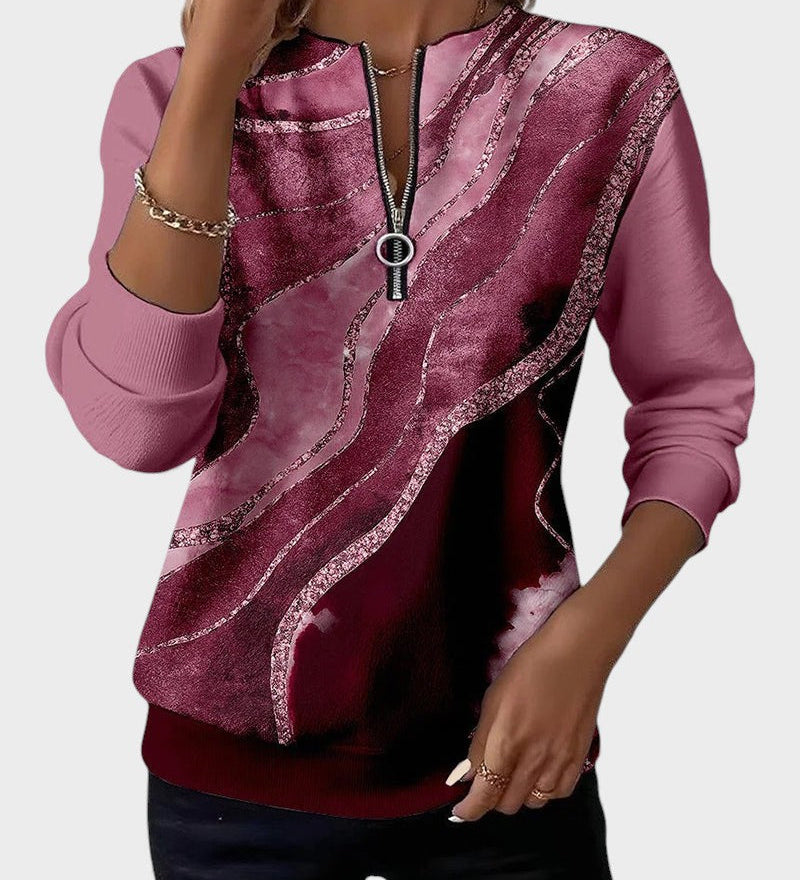 Luna™ | Sudadera de medio cierre con estampado vintage