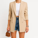 Blazer femenino estructurado de corte largo