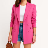 Blazer femenino estructurado de corte largo