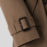 Abrigo Trench Largo de Mujer con Cinturón y Cuello de Solapa