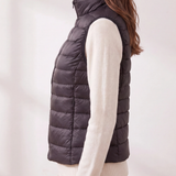 Chaleco Puffer Liviano con Relleno y Cierre para Mujer