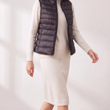 Chaleco Puffer Liviano con Relleno y Cierre para Mujer