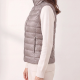 Chaleco Puffer Liviano con Relleno y Cierre para Mujer