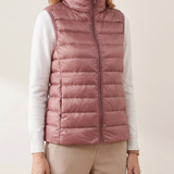 Chaleco Puffer Liviano con Relleno y Cierre para Mujer
