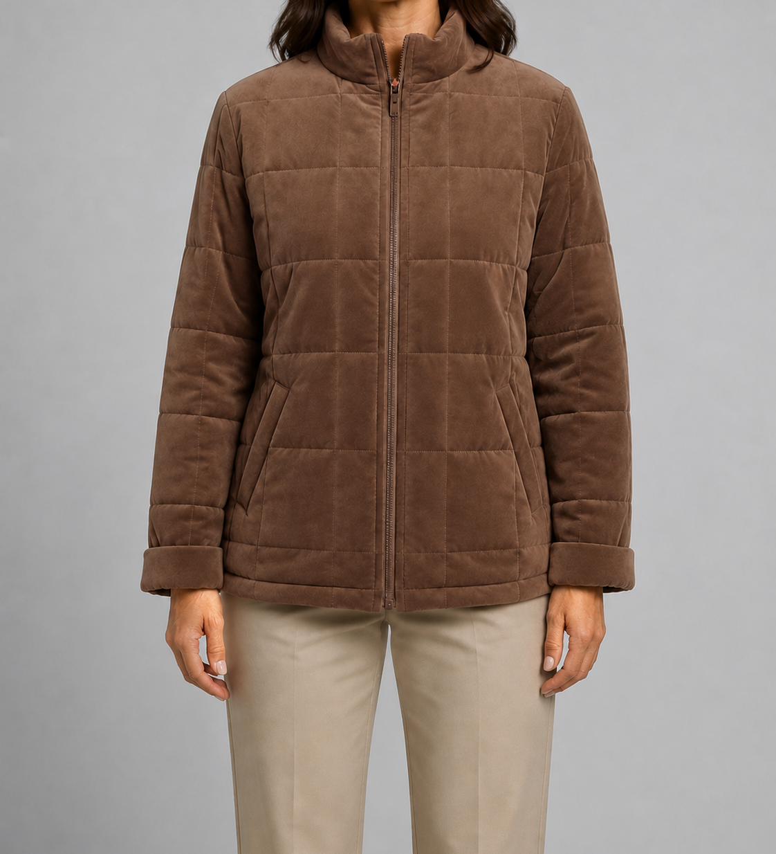 Chaqueta Acolchada con Cremallera para Mujer