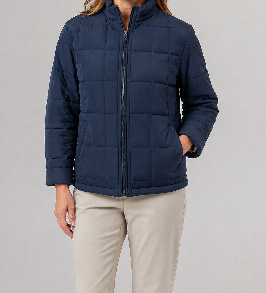 Chaqueta Acolchada con Cremallera para Mujer