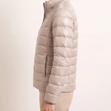Chaqueta Puffer Ligera de Cuello Alto con Cierre para Mujeres