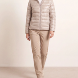 Chaqueta Puffer Ligera de Cuello Alto con Cierre para Mujeres