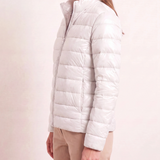 Chaqueta Puffer Ligera de Cuello Alto con Cierre para Mujeres