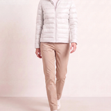 Chaqueta Puffer Ligera de Cuello Alto con Cierre para Mujeres