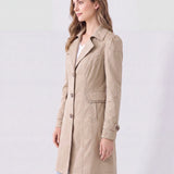 Abrigo Trench Ligero para Mujer con Cuello de Solapa y Botones