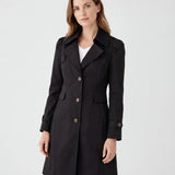 Abrigo Trench Ligero para Mujer con Cuello de Solapa y Botones