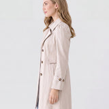 Abrigo Trench Ligero para Mujer con Cuello de Solapa y Botones