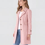 Abrigo Trench Ligero para Mujer con Cuello de Solapa y Botones