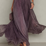 Flavia - Vestido largo violeta con escote en forma de llave para Mujer