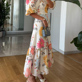 CAMILLE – VESTIDO ELEGANTE BLOOM CON MANGAS DE GLobo