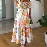 CAMILLE – VESTIDO ELEGANTE BLOOM CON MANGAS DE GLobo