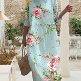 Miranda - Vestido elegante con patrón floral que disimula el abdomen
