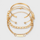 Grete | Conjunto de 4 pulseras de cadena metálica